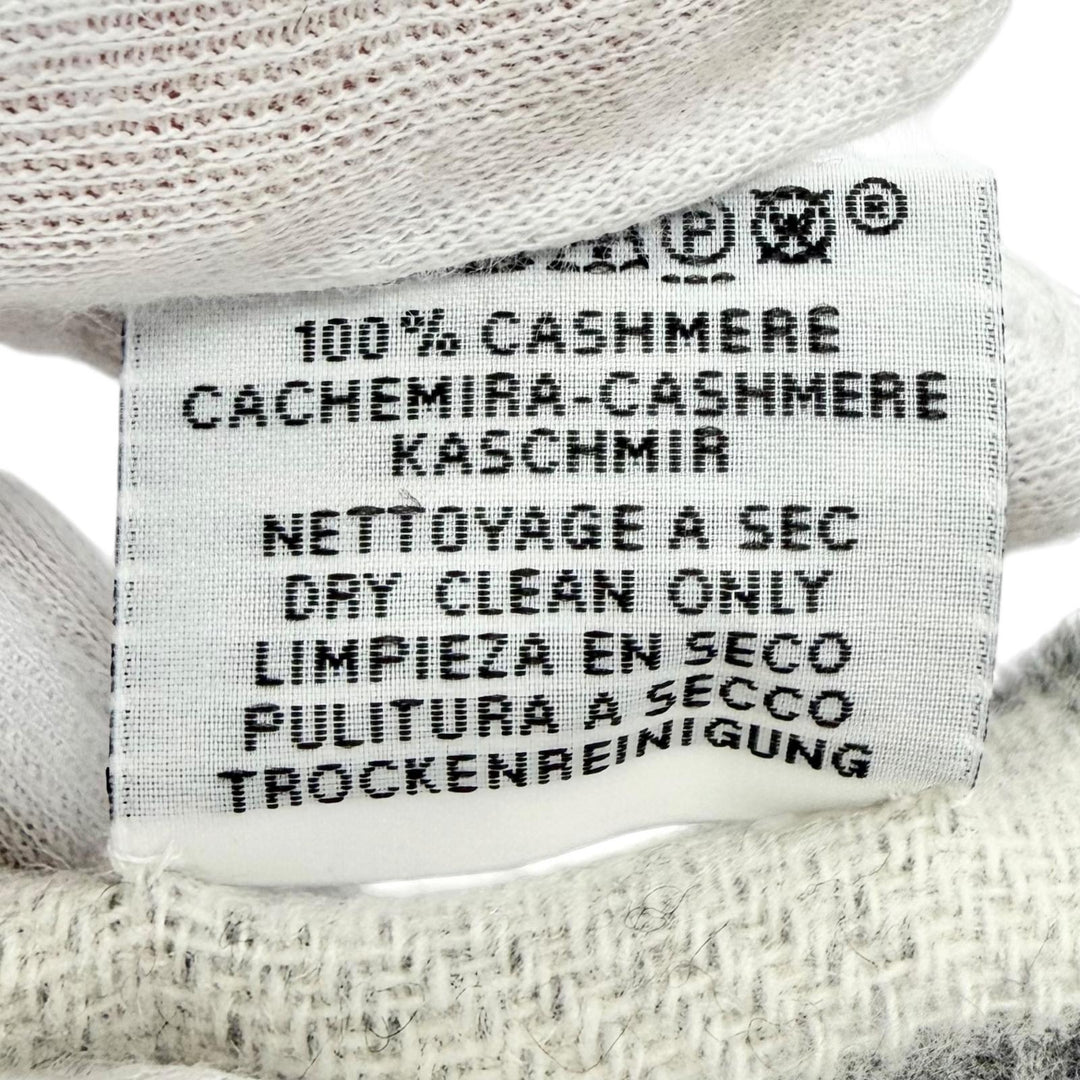 Excellent HERMES Scarf Bande de Repo Two-tone fringe long dress gray cashmere
