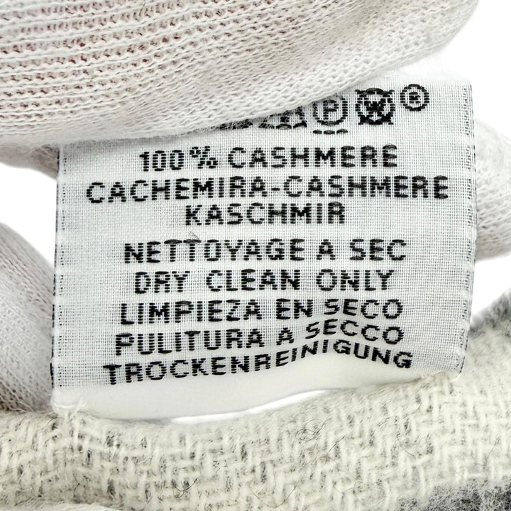 Excellent HERMES Scarf Bande de Repo Two-tone fringe long dress gray cashmere