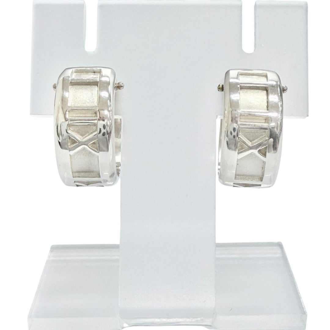 Great TIFFANY&Co. Atlas Ring Pierce Hoop earrings, accessory, Silver 925