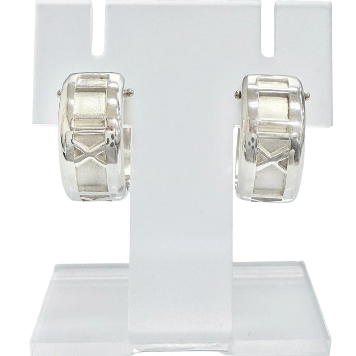 Great TIFFANY&Co. Atlas Ring Pierce Hoop earrings, accessory, Silver 925