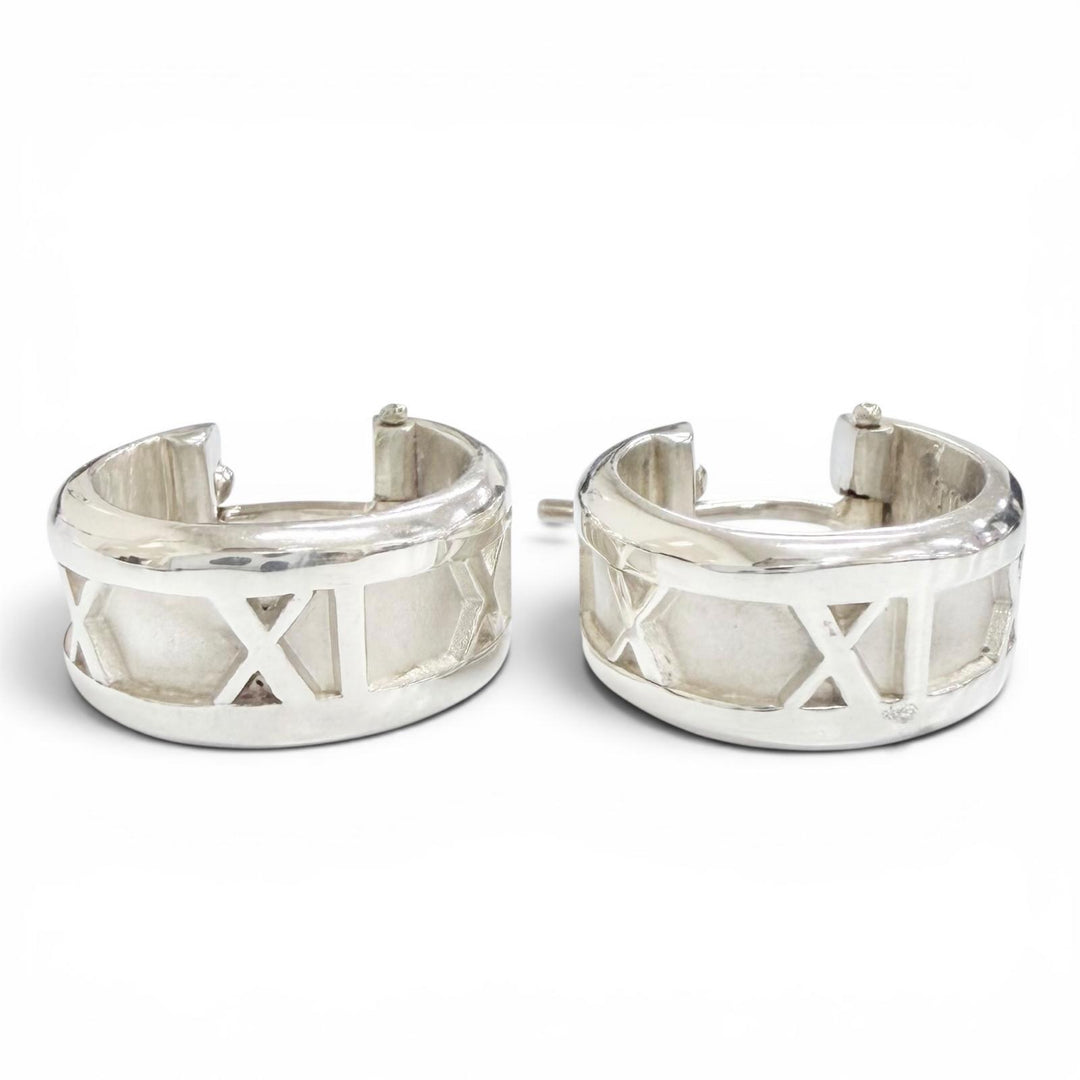 Great TIFFANY&Co. Atlas Ring Pierce Hoop earrings, accessory, Silver 925