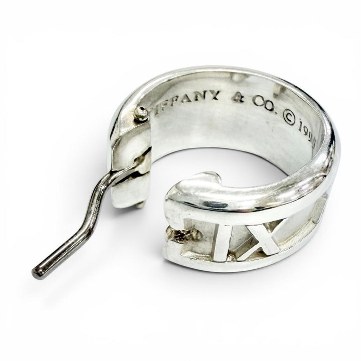 Great TIFFANY&Co. Atlas Ring Pierce Hoop earrings, accessory, Silver 925