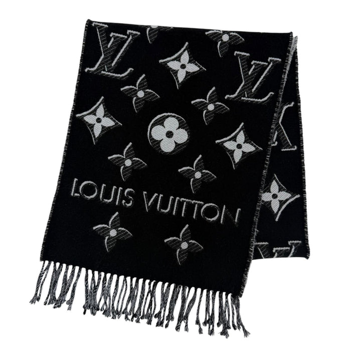 Great LOUIS VUITTON Scarf Escharp LV Essential Shine Silk blend fringe M78159