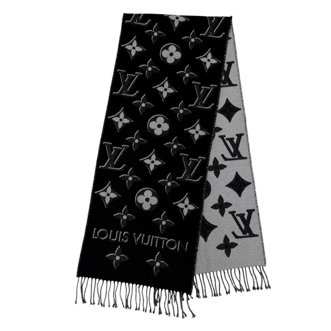 Great LOUIS VUITTON Scarf Escharp LV Essential Shine Silk blend fringe M78159