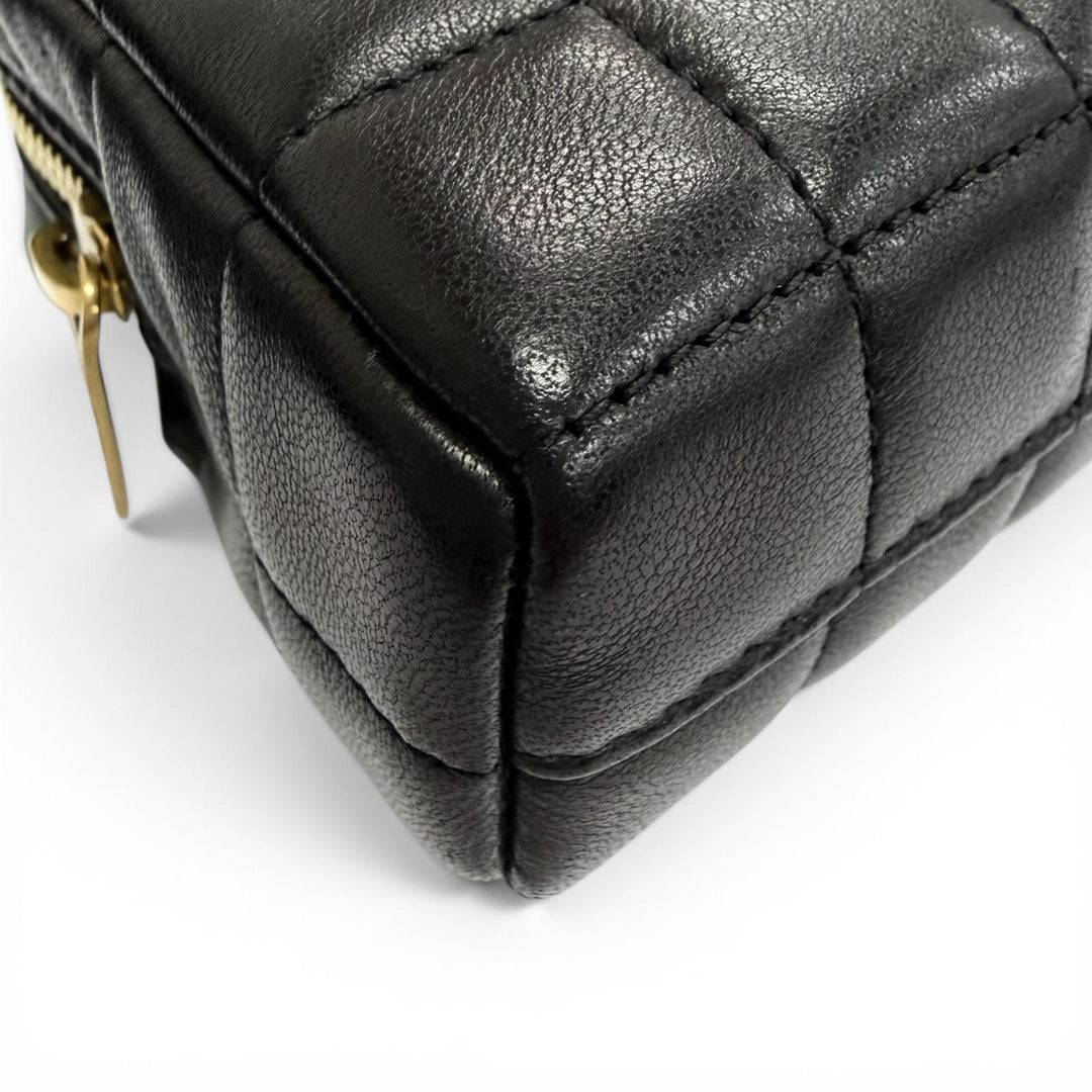 Pristine SAINT LAURENT PARIS Pouch Cassandra Logo Square Leather Quilting 778102