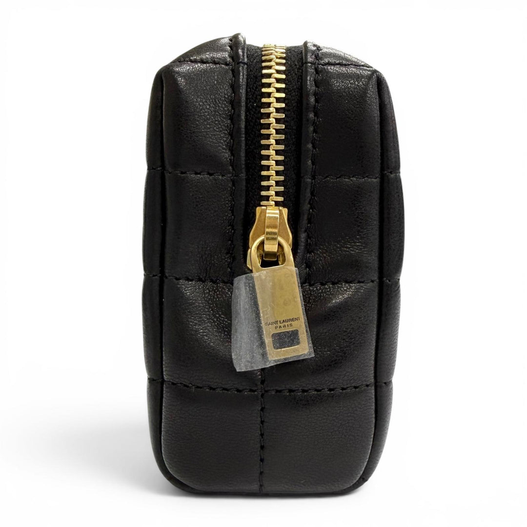 Pristine SAINT LAURENT PARIS Pouch Cassandra Logo Square Leather Quilting 778102