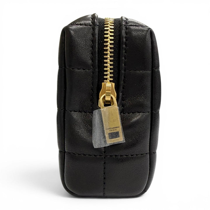 Pristine SAINT LAURENT PARIS Pouch Cassandra Logo Square Leather Quilting 778102