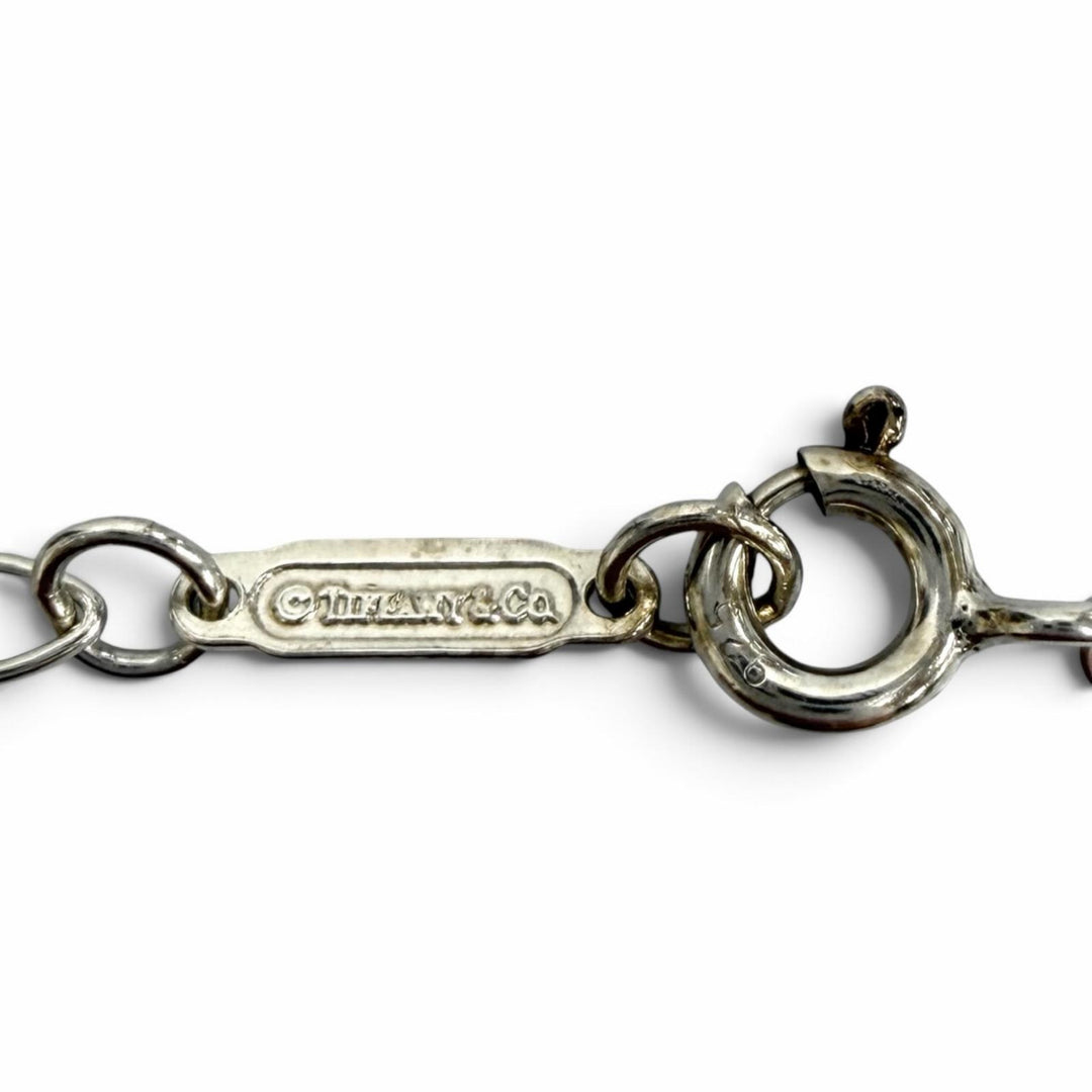Great TIFFANY&Co. Necklace Oval Link Chain Snowflake Pendant Silver 925 Women