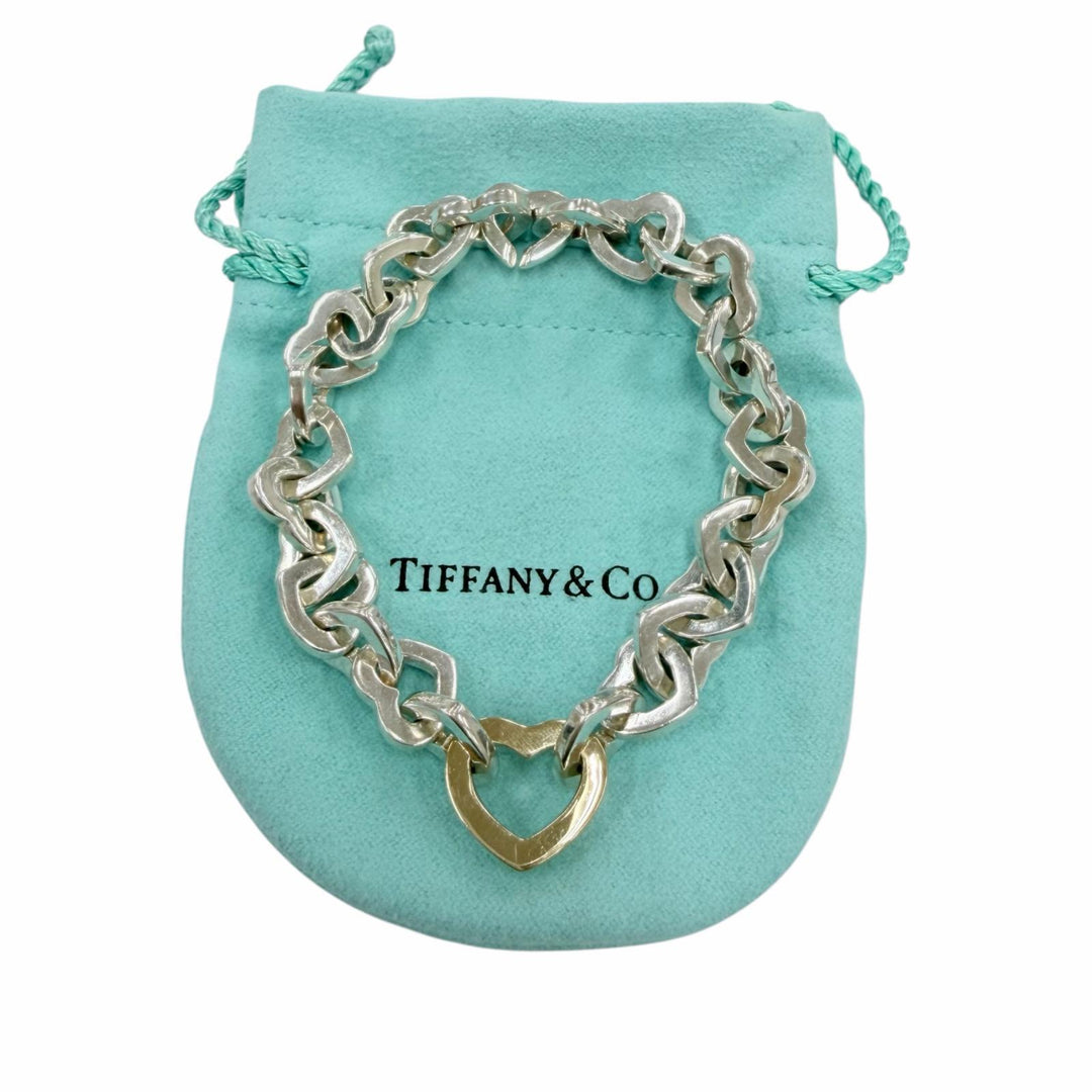 Great TIFFANY&CoHeart Link Bure Rubbed T combination accessories Silver 925