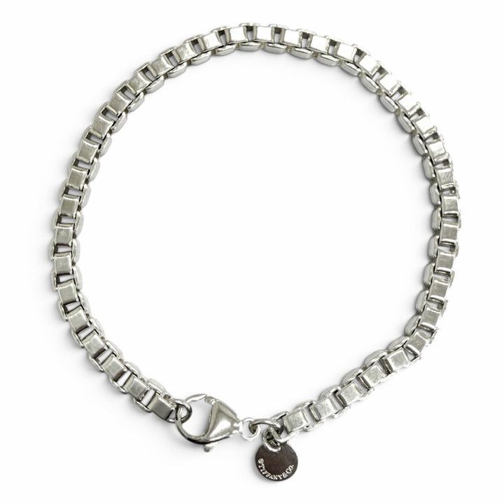 Great TIFFANY&Co. bracelet Venetian Chain accessories Silver AG925 mens