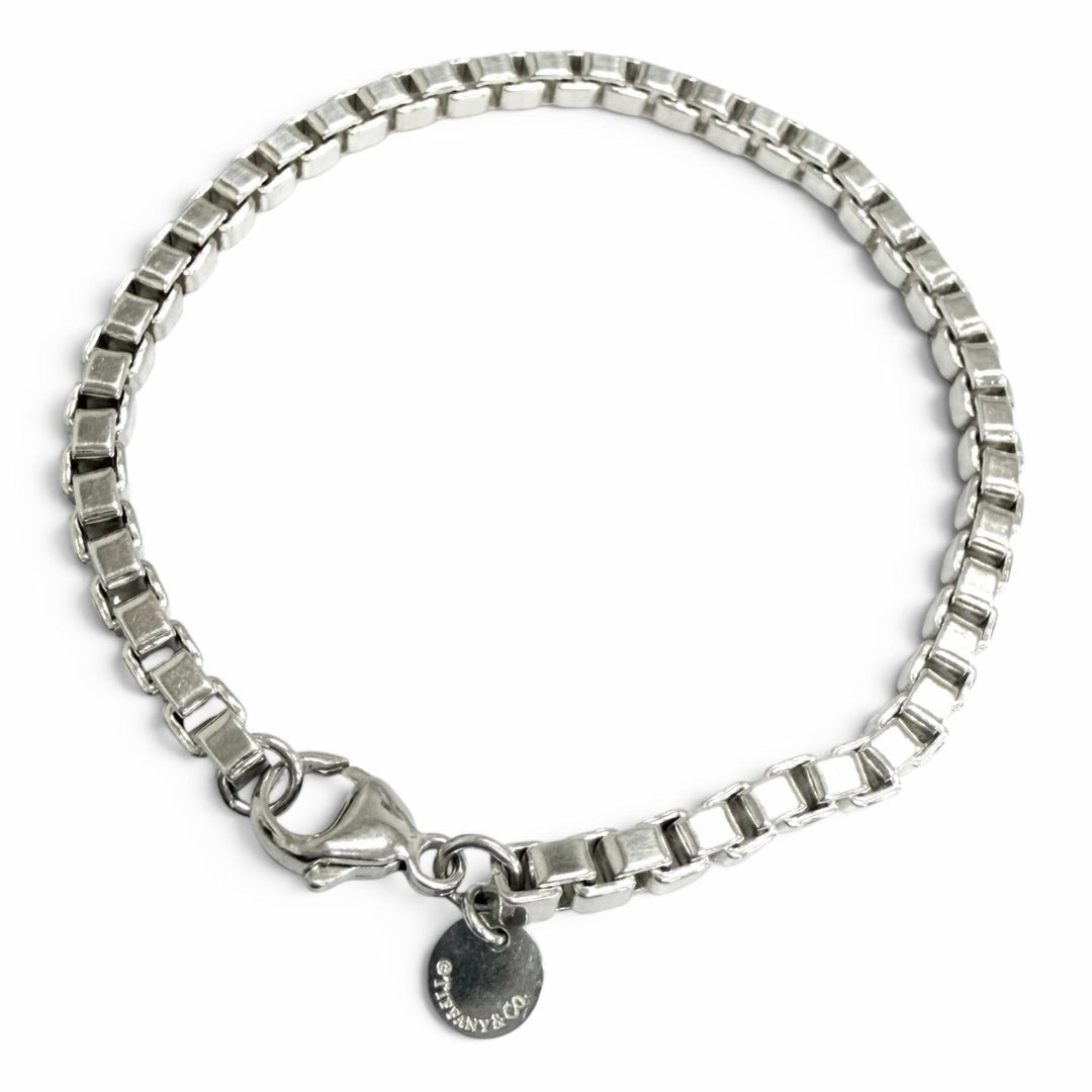 Great TIFFANY&Co. bracelet Venetian Chain accessories Silver AG925 mens