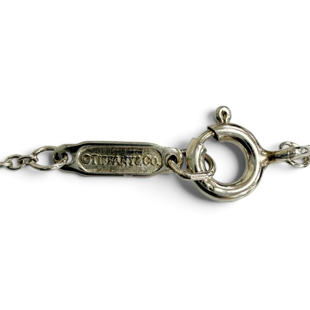 Great TIFFANY&Co. Necklace 1837 Interlocking Circle Pendant Silver Rubedo metal