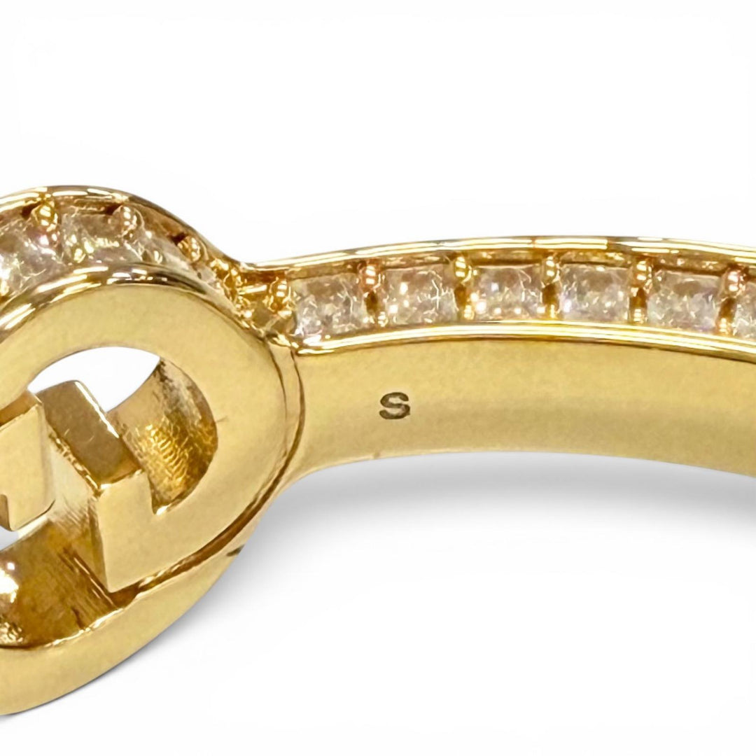 Excellent GUCCI Bangle Interlocking G Rhinestone Blondie Bangle Bracelet gold S