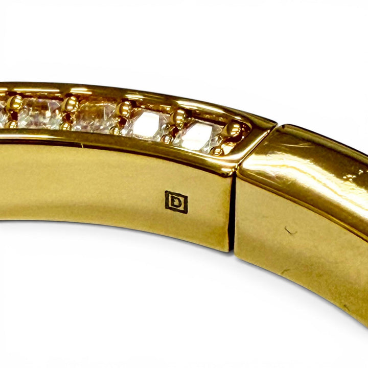 Excellent GUCCI Bangle Interlocking G Rhinestone Blondie Bangle Bracelet gold S
