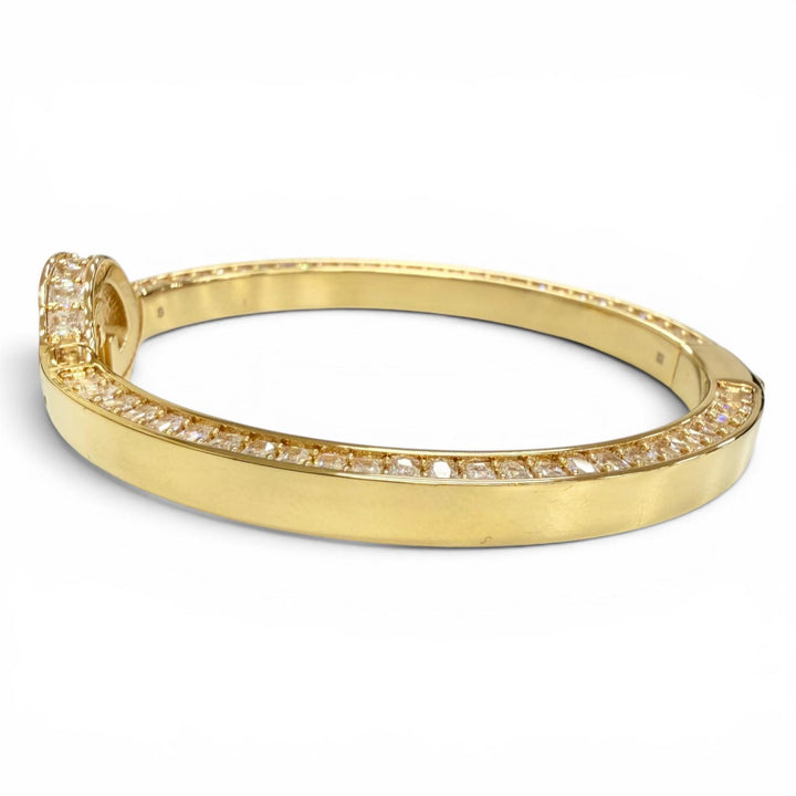 Excellent GUCCI Bangle Interlocking G Rhinestone Blondie Bangle Bracelet gold S