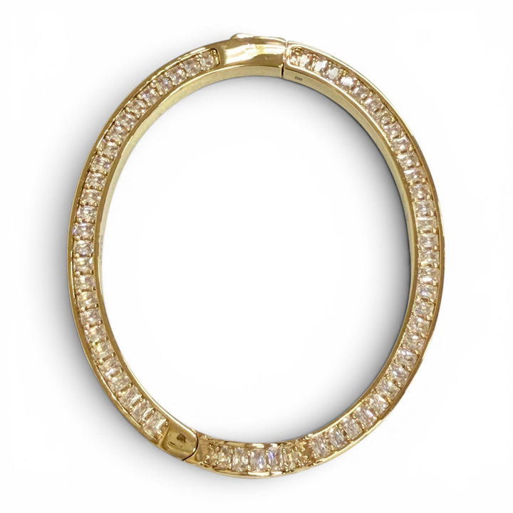 Excellent GUCCI Bangle Interlocking G Rhinestone Blondie Bangle Bracelet gold S