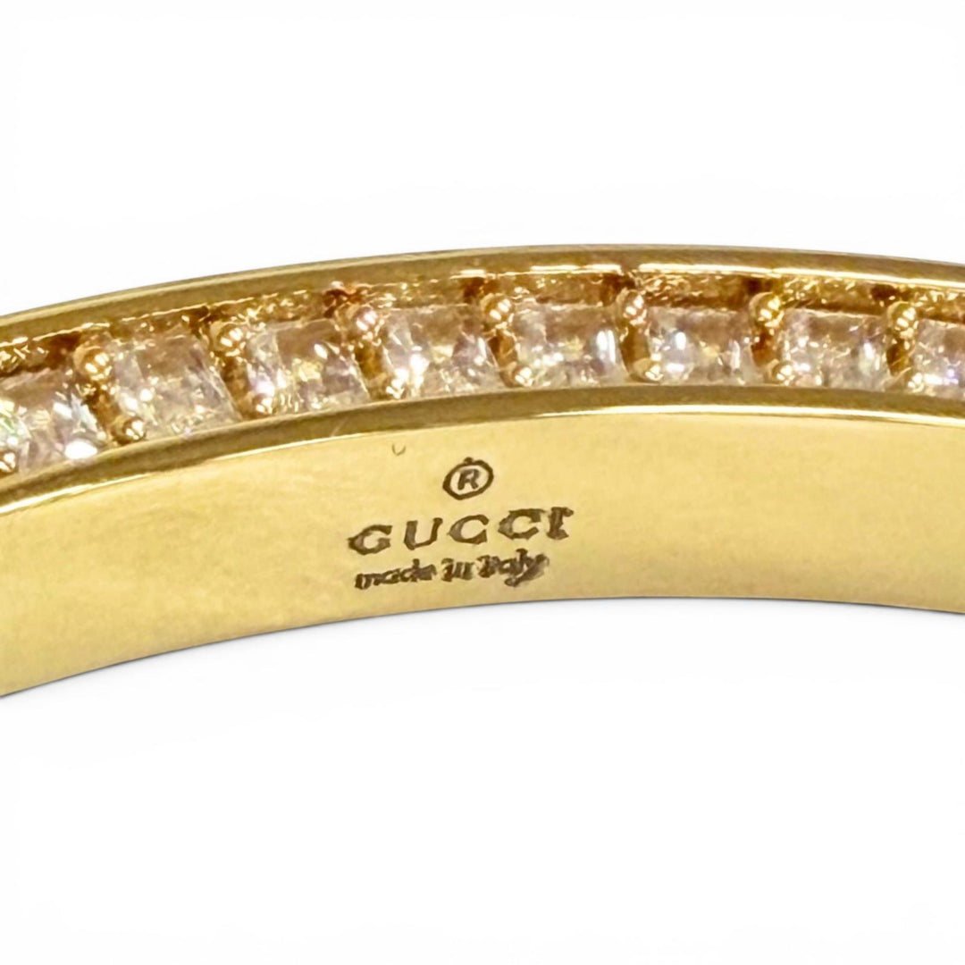 Excellent GUCCI Bangle Interlocking G Rhinestone Blondie Bangle Bracelet gold S