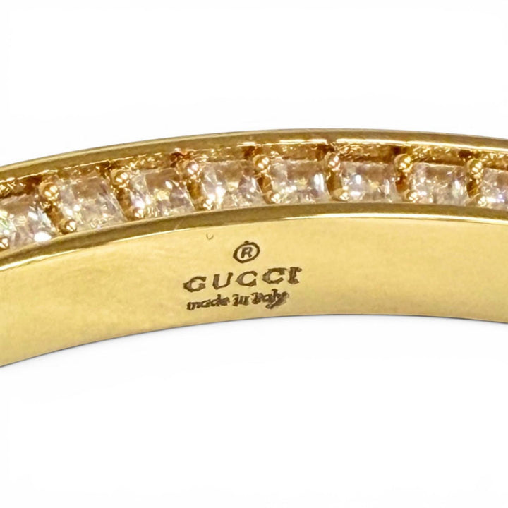 Excellent GUCCI Bangle Interlocking G Rhinestone Blondie Bangle Bracelet gold S