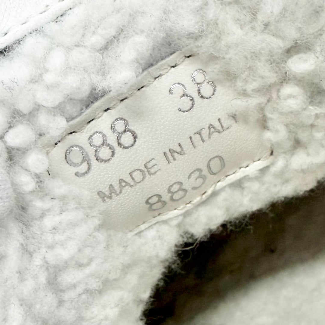 Great MIUMIU sneakers Logo Boa Shearling white Bore Women 38 988 8830