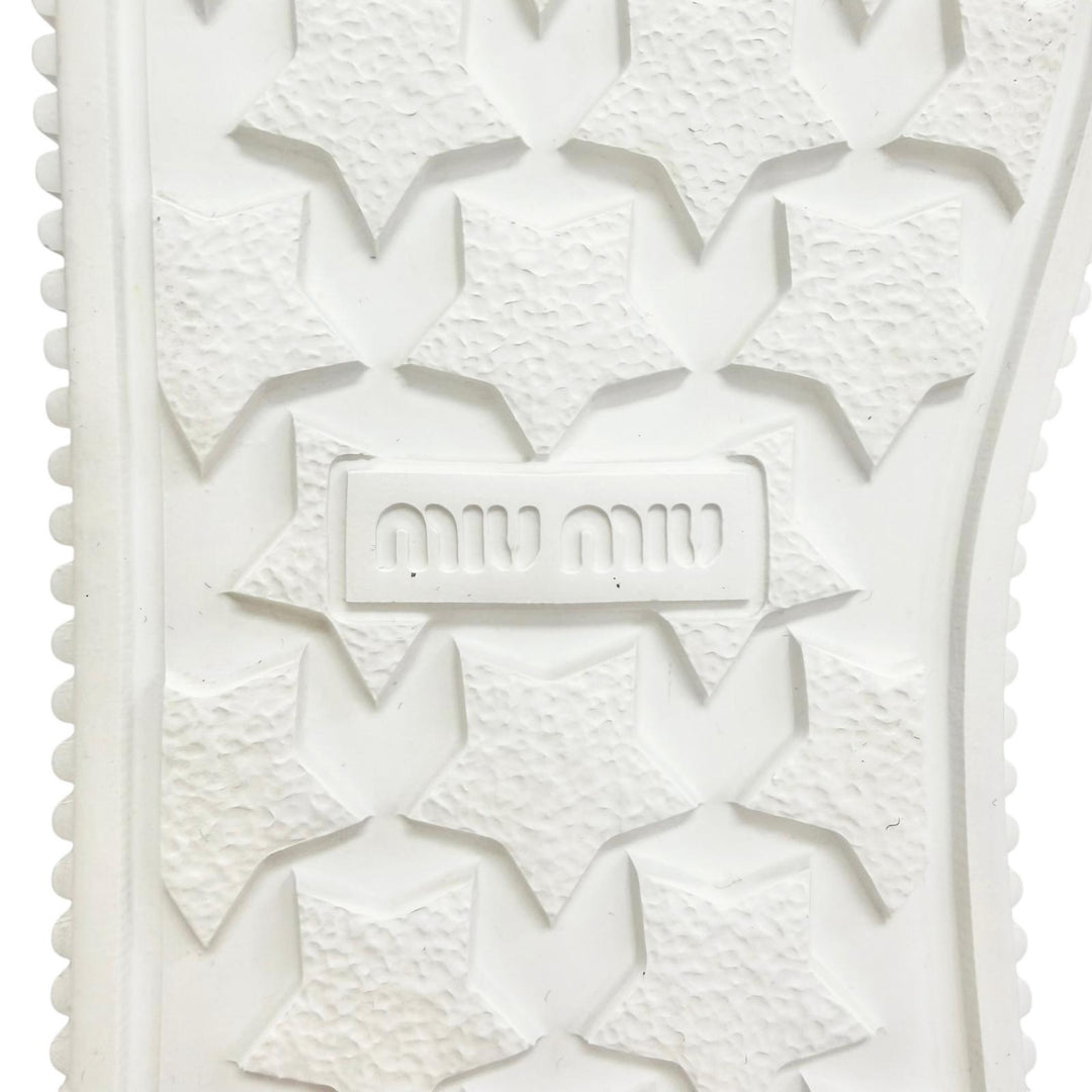 Great MIUMIU sneakers Logo Boa Shearling white Bore Women 38 988 8830