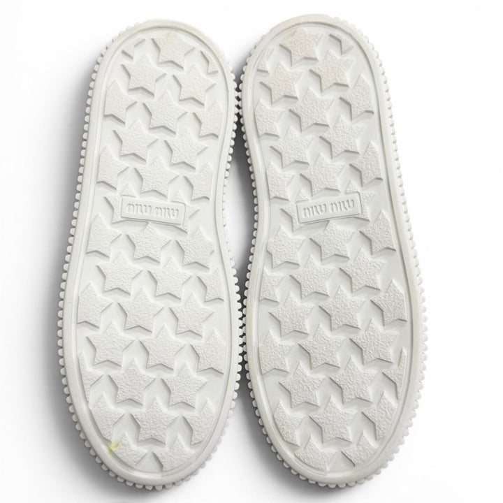 Great MIUMIU sneakers Logo Boa Shearling white Bore Women 38 988 8830
