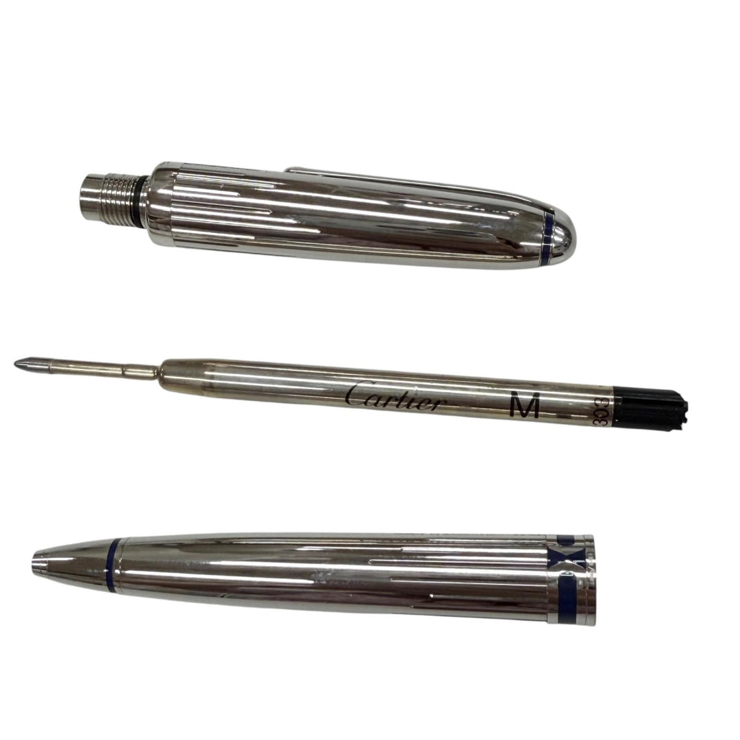Excellent Cartier Ballpoint pen Art Deco 1997 Limited Edition Silver mens