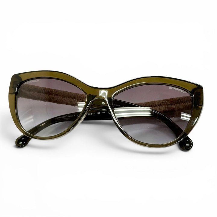 Great CHANEL sunglasses COCO Mark Linen Rope Cat Eye Gradient Lenses 5409-A