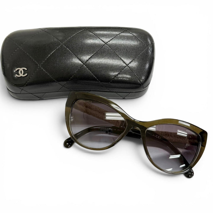 Great CHANEL sunglasses COCO Mark Linen Rope Cat Eye Gradient Lenses 5409-A