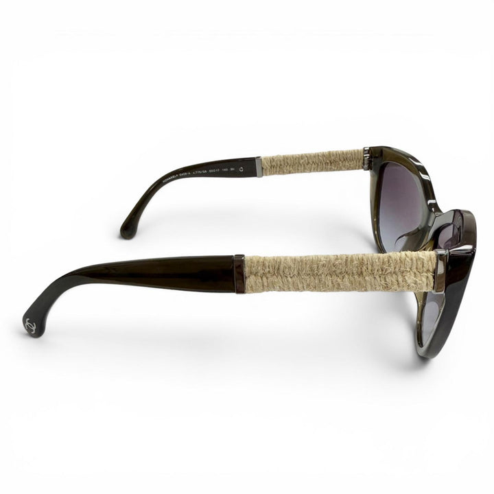 Great CHANEL sunglasses COCO Mark Linen Rope Cat Eye Gradient Lenses 5409-A