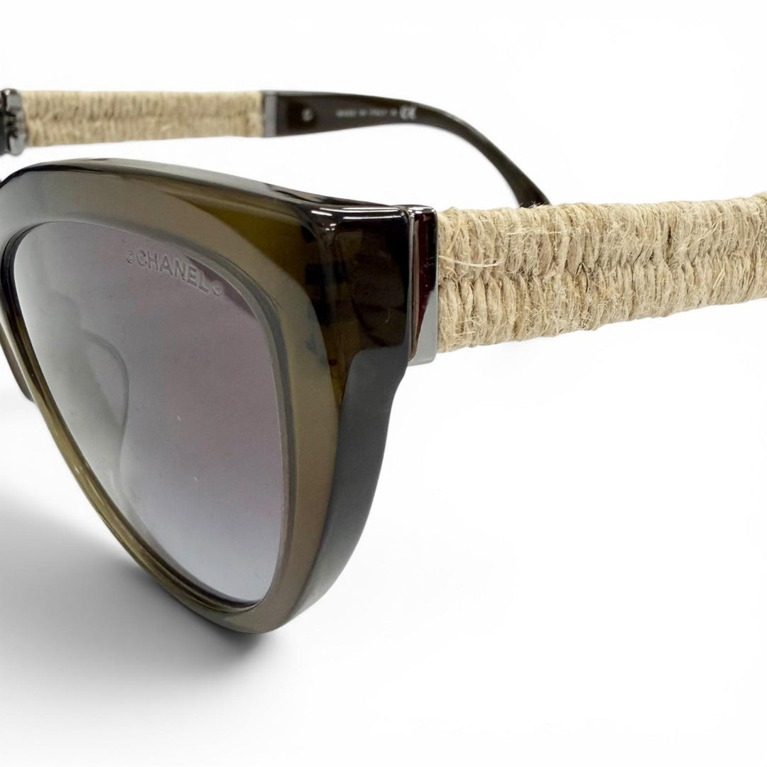 Great CHANEL sunglasses COCO Mark Linen Rope Cat Eye Gradient Lenses 5409-A
