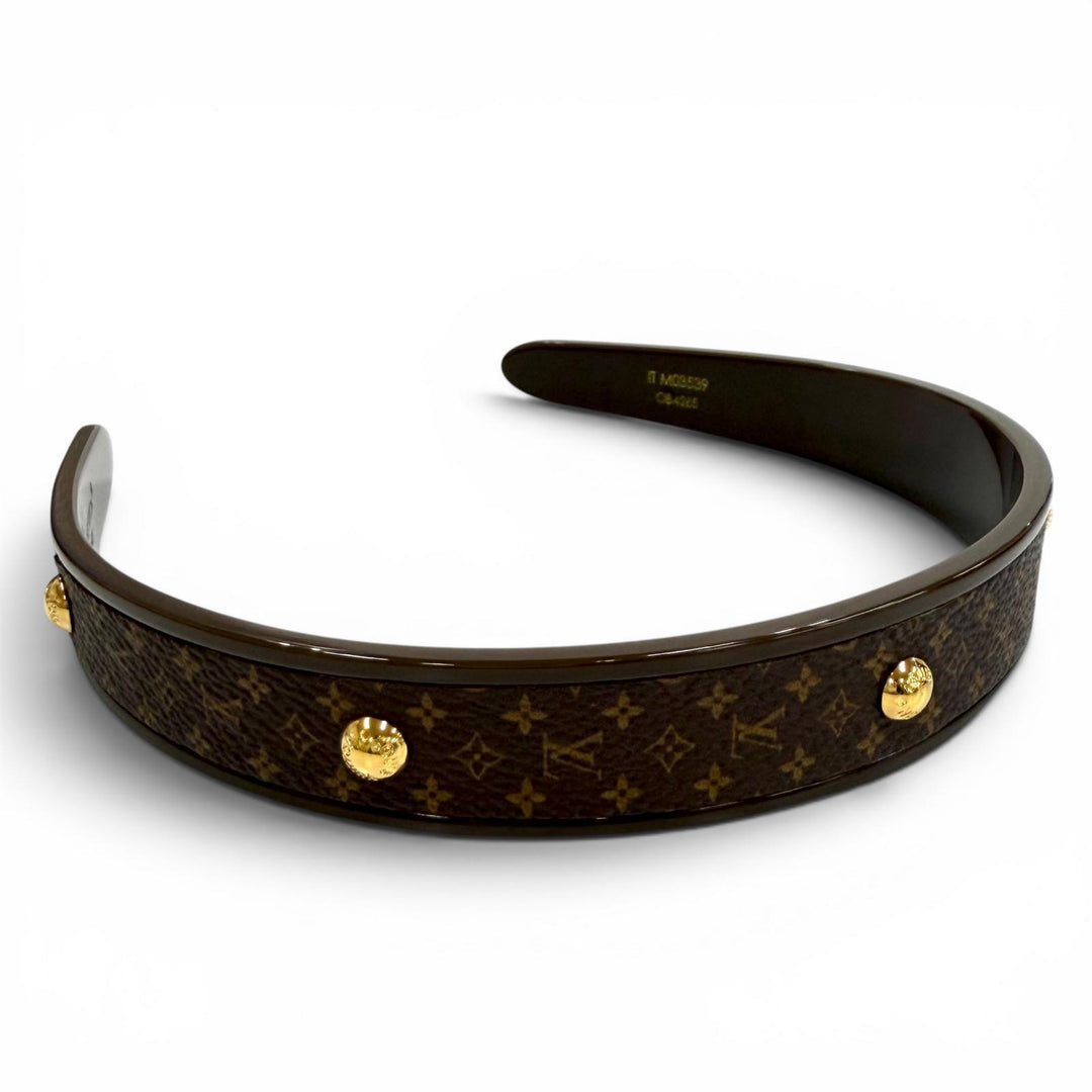 Excellent LOUIS VUITTON Katyusha Headband MNG Resin Leather Monogram M03539