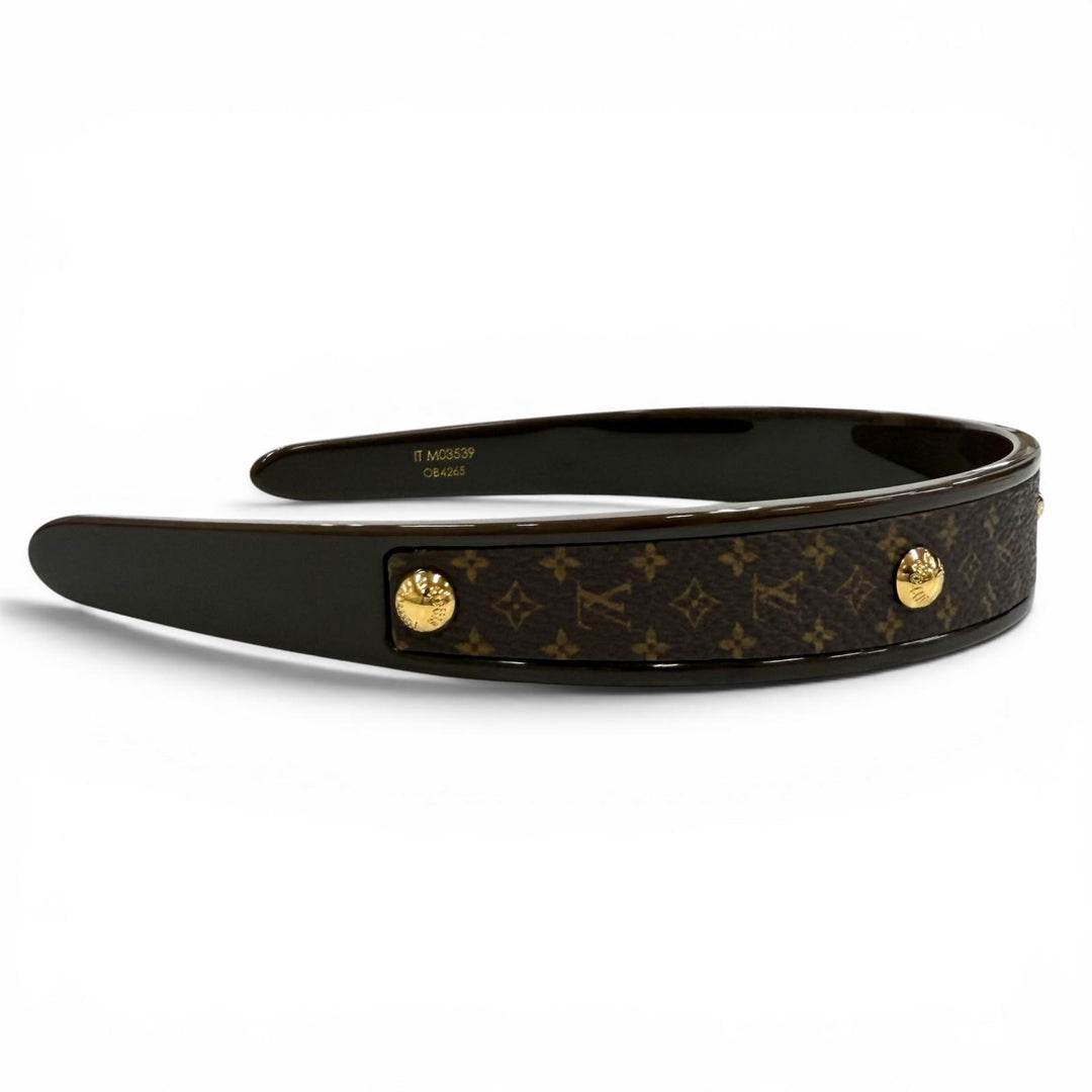 Excellent LOUIS VUITTON Katyusha Headband MNG Resin Leather Monogram M03539
