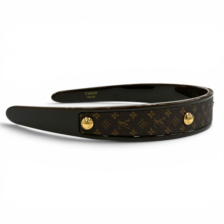 Excellent LOUIS VUITTON Katyusha Headband MNG Resin Leather Monogram M03539