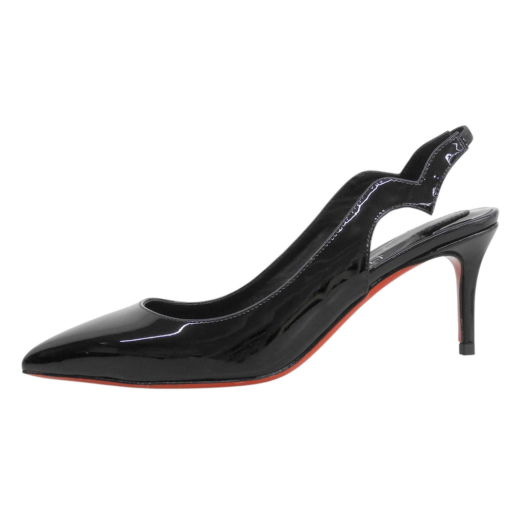 Great Christian Louboutin pumps Pointed toe black Patent leather Women 38