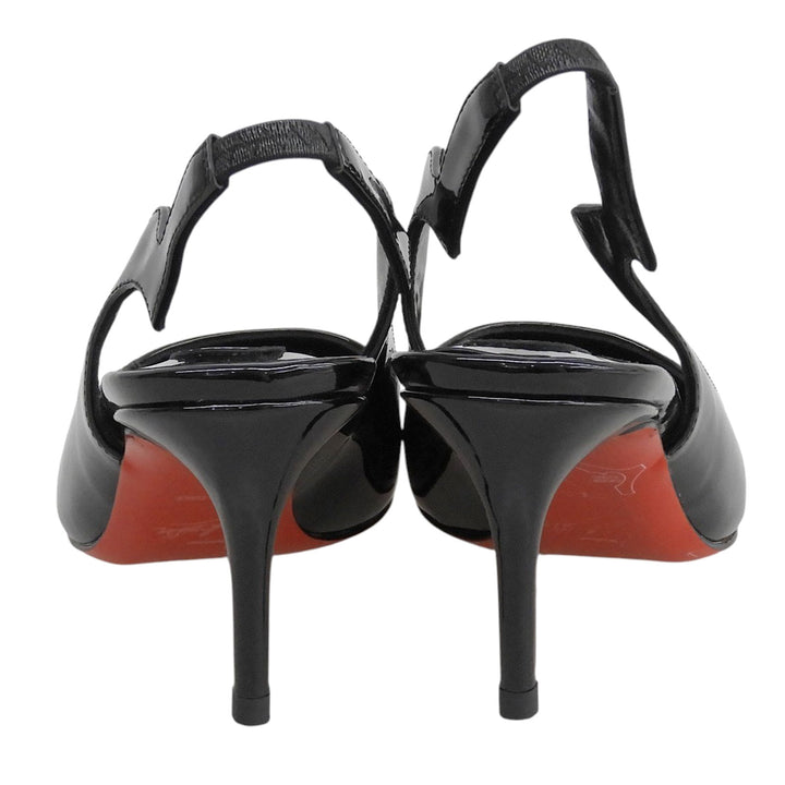 Great Christian Louboutin pumps Pointed toe black Patent leather Women 38