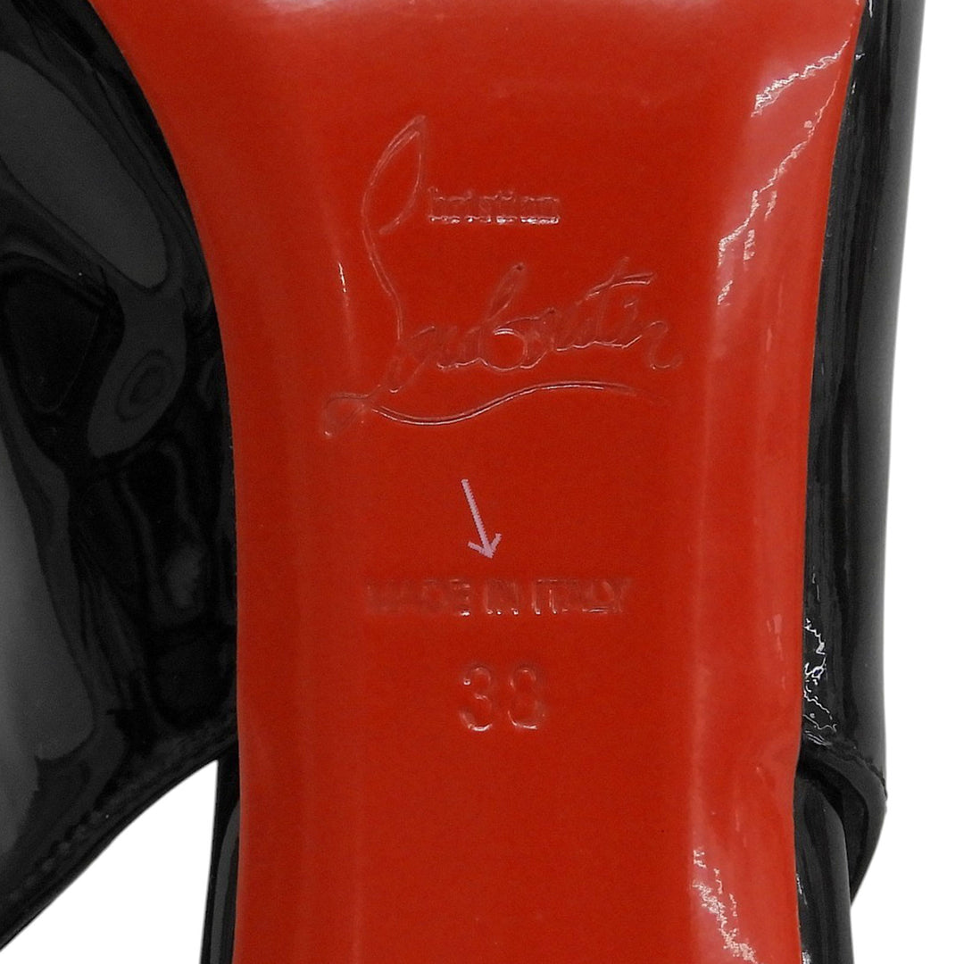 Great Christian Louboutin pumps Pointed toe black Patent leather Women 38