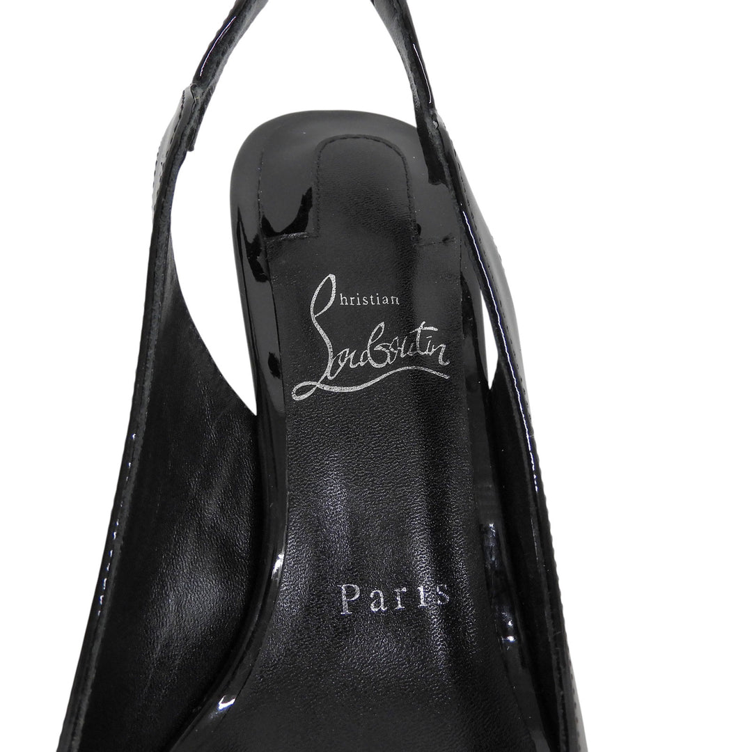 Great Christian Louboutin pumps Pointed toe black Patent leather Women 38