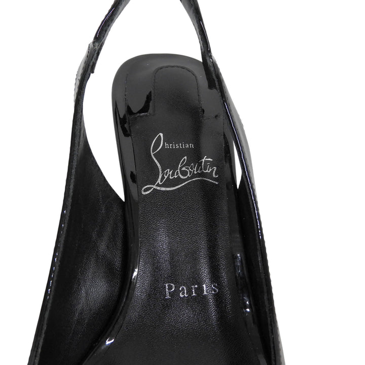 Great Christian Louboutin pumps Pointed toe black Patent leather Women 38