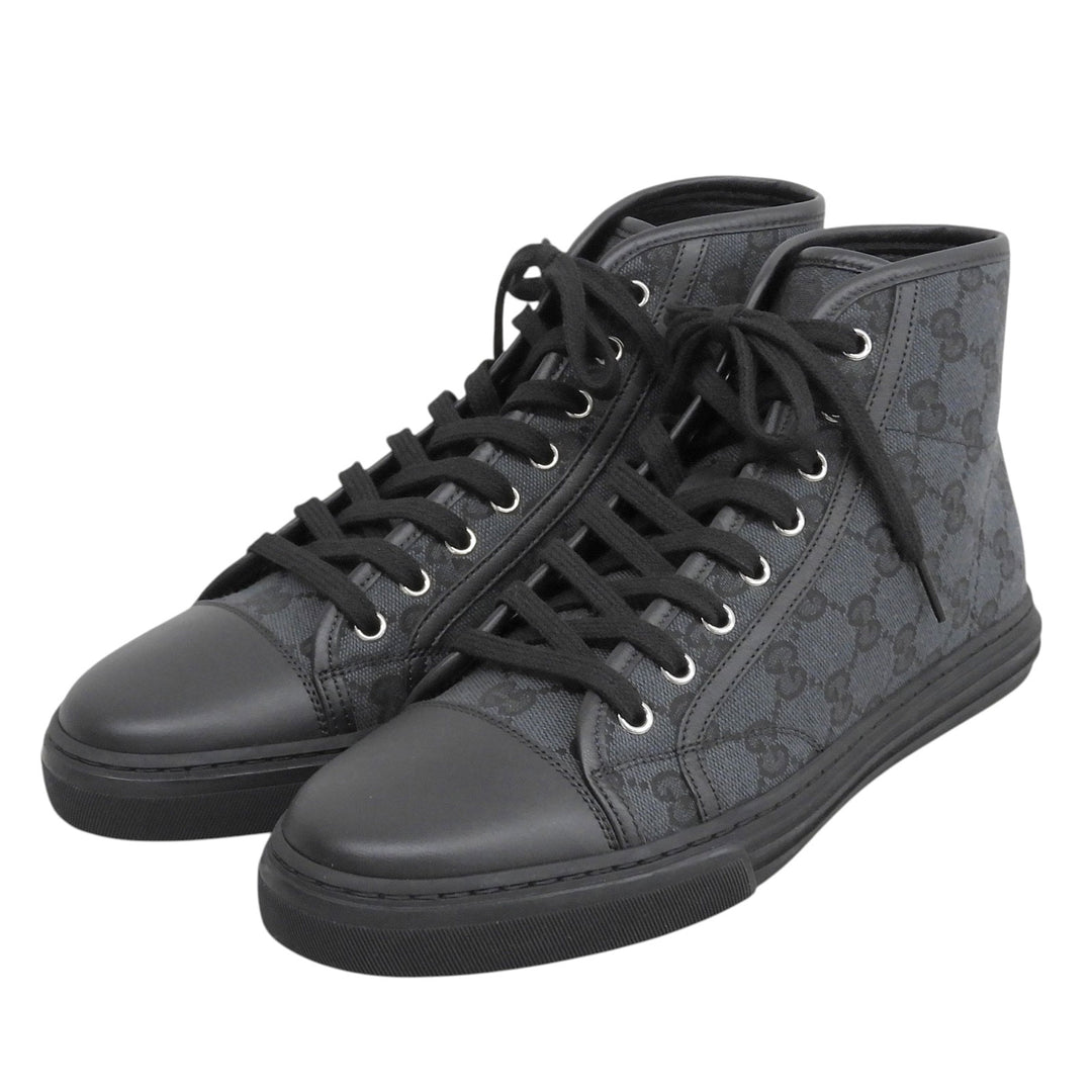 Pristine GUCCI High cut sneakers Logo design black GG canvas mens 6 426188