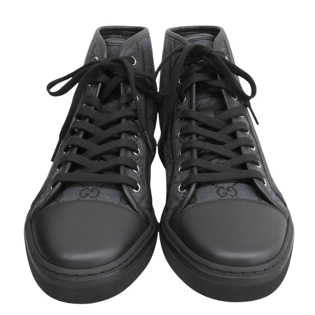 Pristine GUCCI High cut sneakers Logo design black GG canvas mens 6 426188