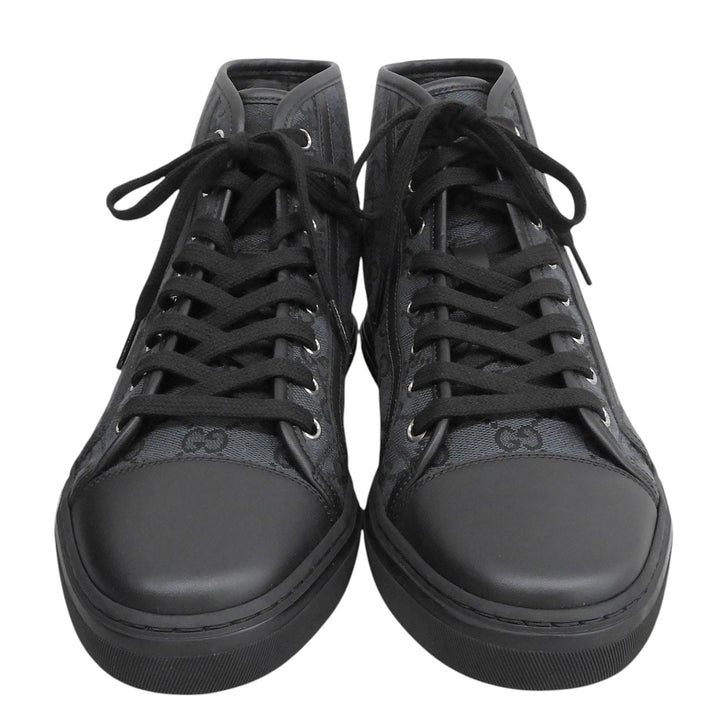 Pristine GUCCI High cut sneakers Logo design black GG canvas mens 6 426188