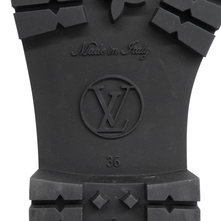 Great LOUIS VUITTON boots Drops line Monogram Rain black rubber Women 36