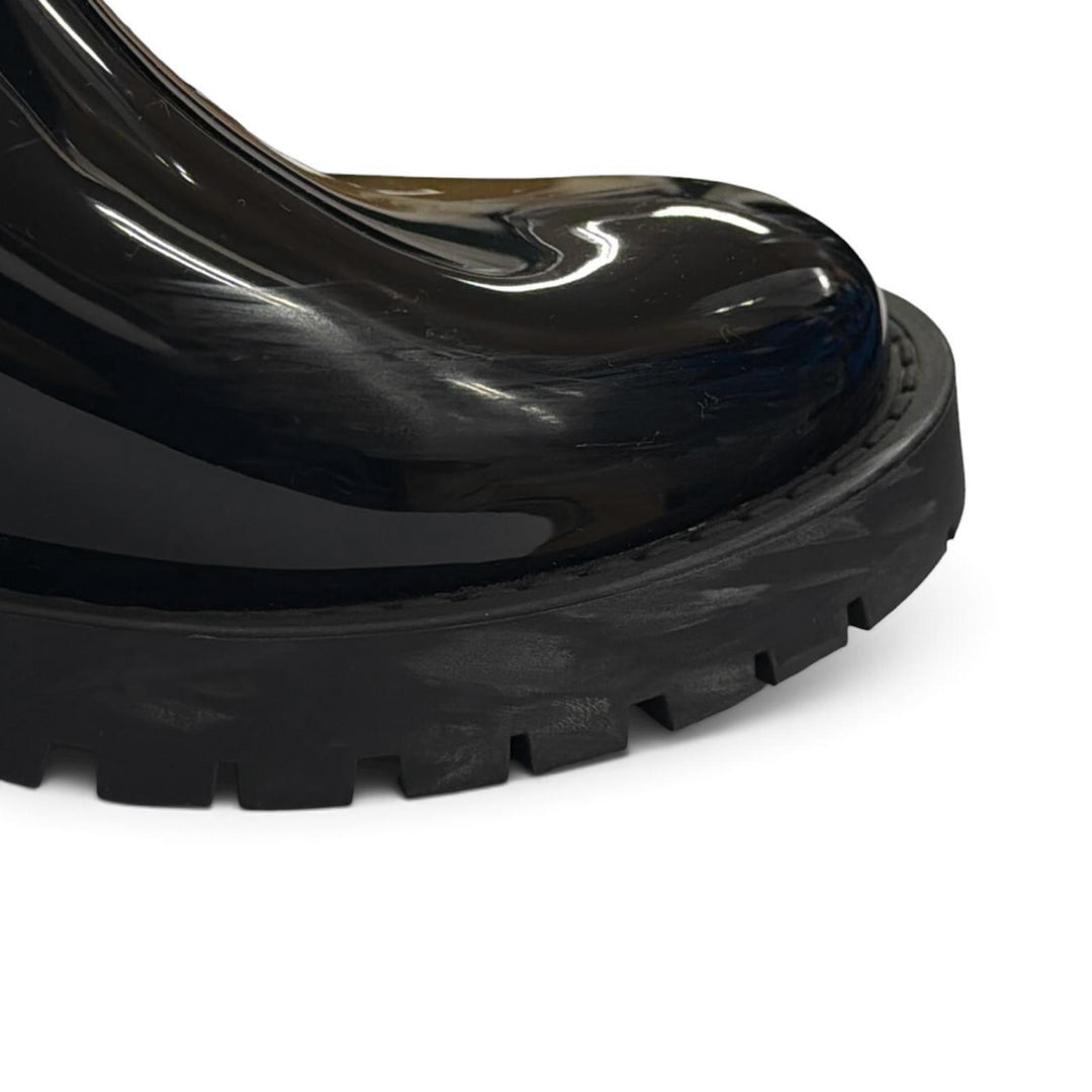 Great LOUIS VUITTON boots Drops line Monogram Rain black rubber Women 36