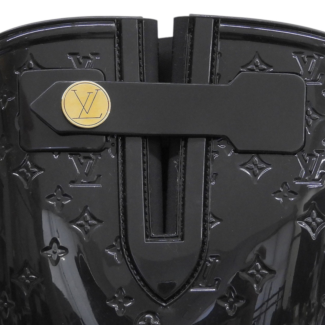 Great LOUIS VUITTON boots Drops line Monogram Flat High black rubber Women 36