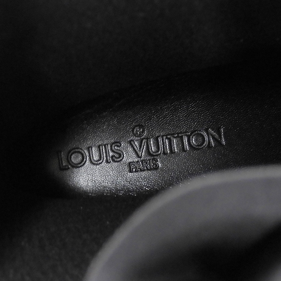 Great LOUIS VUITTON boots Drops line Monogram Flat High black rubber Women 36
