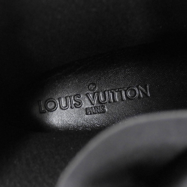Great LOUIS VUITTON boots Drops line Monogram Flat High black rubber Women 36