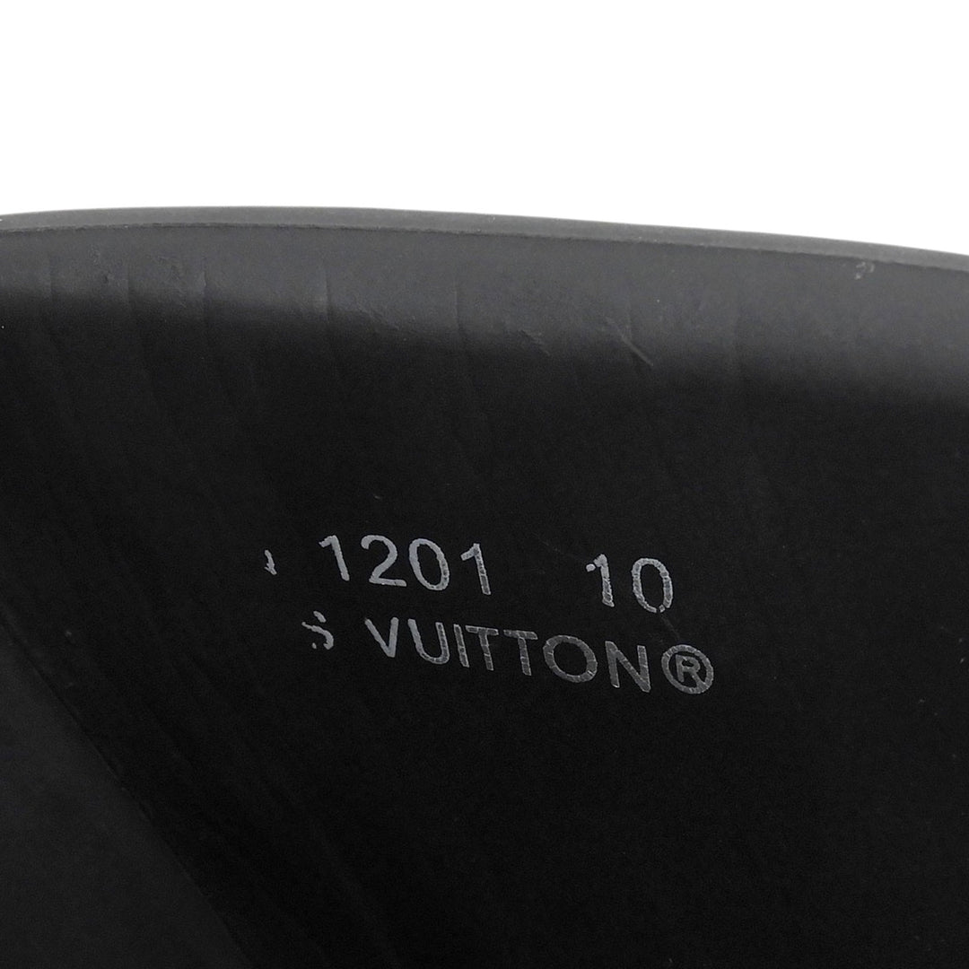 Very Good LOUIS VUITTON Sandals Waterfront line Monogram Mules black rubber 10