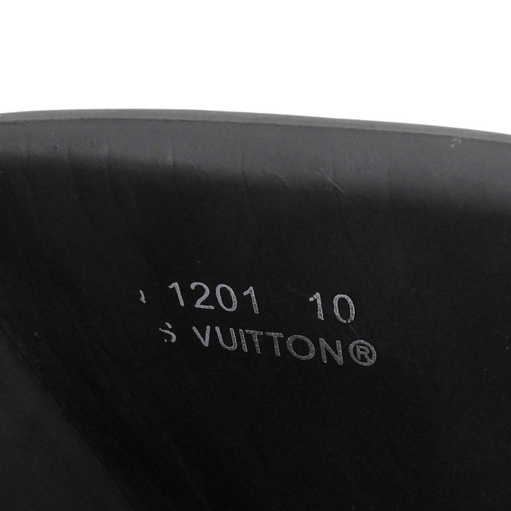 Very Good LOUIS VUITTON Sandals Waterfront line Monogram Mules black rubber 10