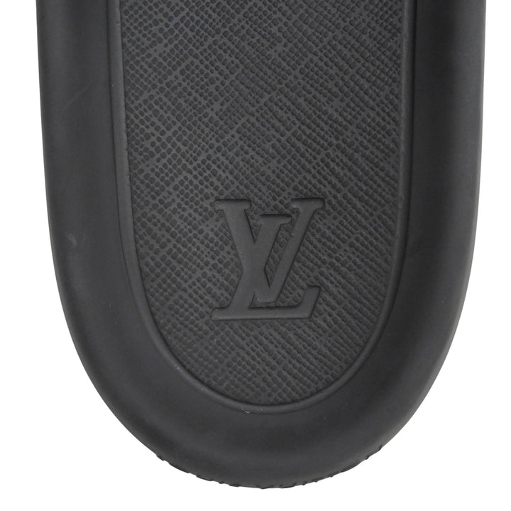 Very Good LOUIS VUITTON Sandals Waterfront line Monogram Mules black rubber 10