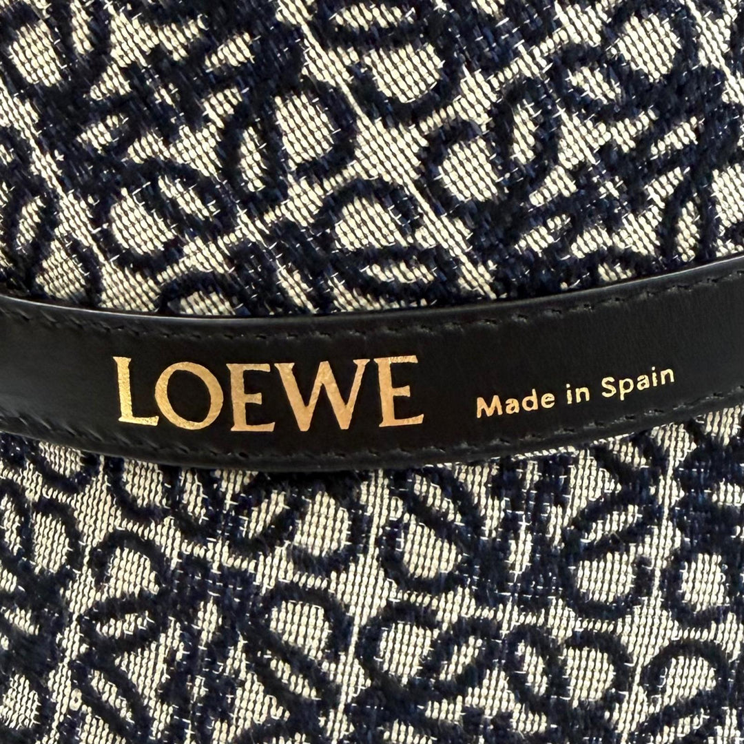 Excellent LOEWE hat Leather accent Anagram Jacquard Bucket cotton 57 K820HBLX07
